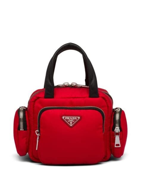 prada cargo top handle nylon red|Prada nylon backpacks.